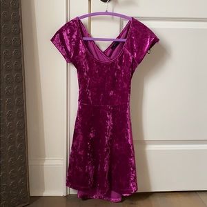 Purple velvet dress